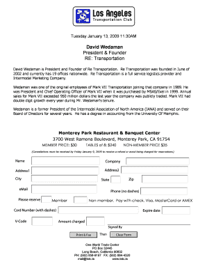 Intermodal Association of North America Event Reservation