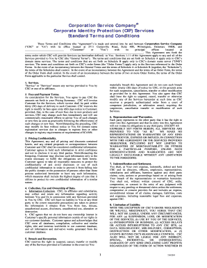 Corporation Service Company Corporate Identity Protection Agreement