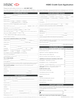 HSBC Credit Card Application