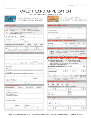 American Express Credit Card Application