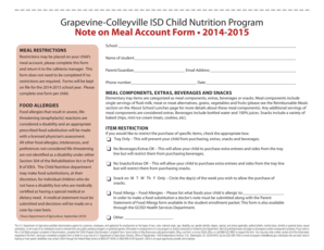 Meal Account Restriction Form