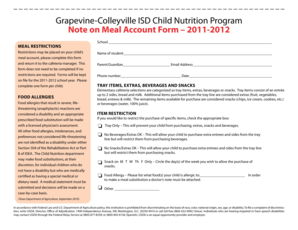 Meal Account Restriction Form