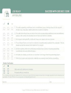 2012 IECC Air Sealing Compliance Form