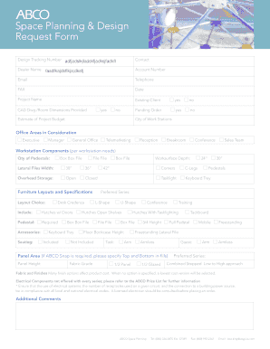 Fillable Online Space Planning Design Request Form Abco Office