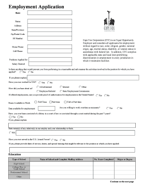 Employment Application Form