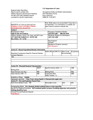 Material Safety Data Sheet