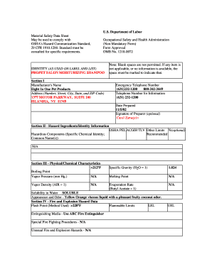 Material Safety Data Sheet for Pet Shampoo