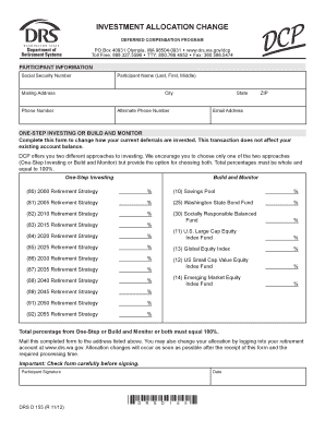 Investment Allocation Change Form