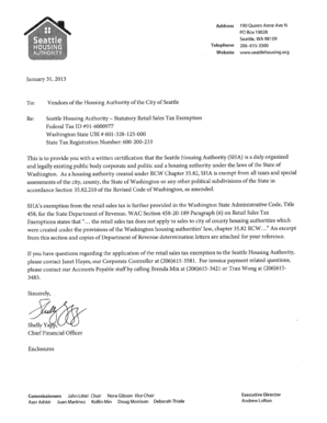 Washington Retail Sales Tax Exemption Certificate