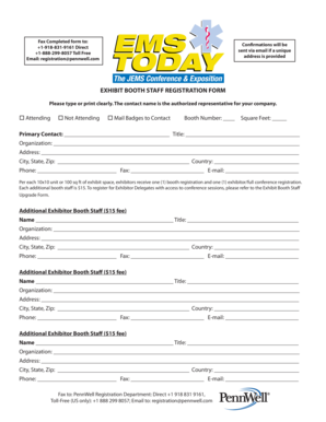 Exhibit Booth Staff Registration Form