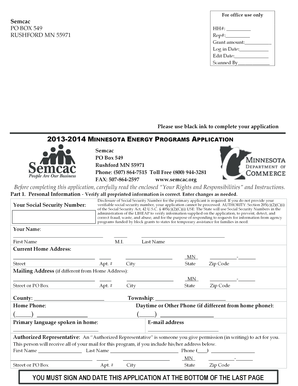Minnesota Energy Programs Application