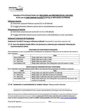 Physician Pre-printed Order Form Sample