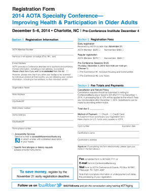 AOTA Specialty Conference Registration Form