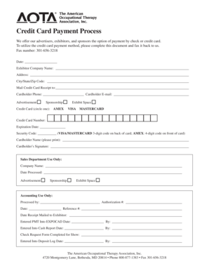 Credit Card Payment Authorization Form