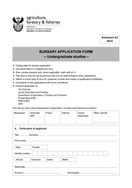 South Africa Agriculture Bursary Application Form
