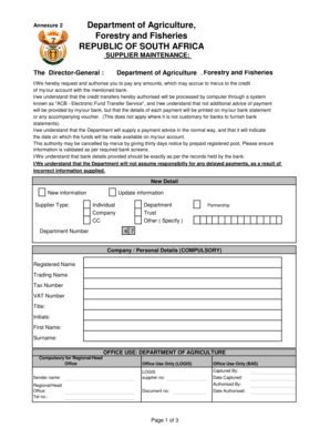 Supplier Maintenance Form
