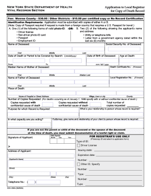 New York Death Record Application