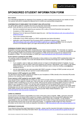 Sponsored Student Information Form