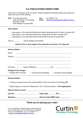 TLC Publications Order Form