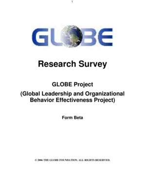 GLOBE Project Research Survey Form Beta
