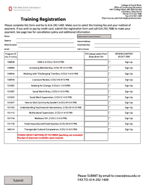 Training Registration Form