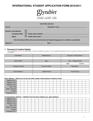 International Student Application Form