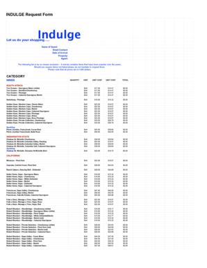 Indulge Wine Request Form