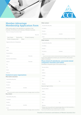 Chamber of Commerce Membership Application Form