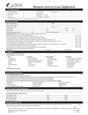 Business Services Loan Application