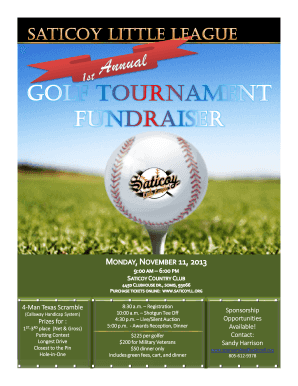 Save the Date Golf Tournament 2013 8-16