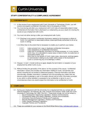 Staff Confidentiality & Compliance Agreement