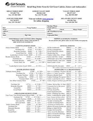 Girl Scout Order Form
