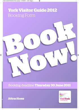 York Visitor Guide Attractions Booking Form