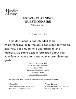 Estate Planning Questionnaire