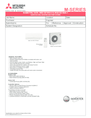 Mitsubishi Electric Heat Pump Submittal Form
