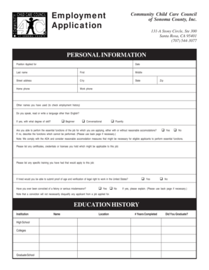 Employment Application Form