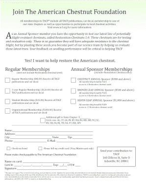The American Chestnut Foundation Membership Application