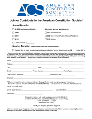 American Constitution Society Donation Form