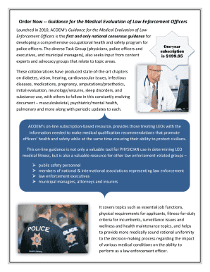 Guidance for Medical Evaluation of Law Enforcement Officers