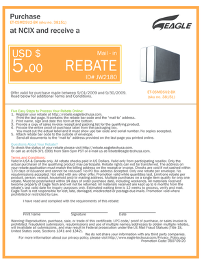 Eagle Tech Mail-in Rebate Form