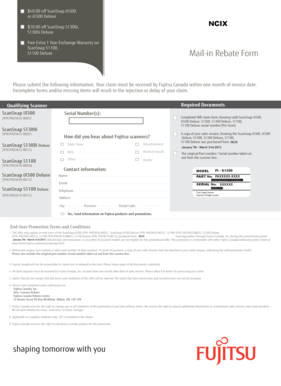 ScanSnap Mail-in Rebate Form
