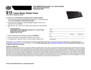 Cooler Master Rebate Form