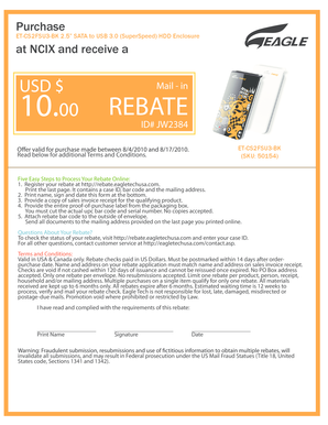 Eagle Tech Mail-in Rebate Form