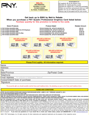 PNY Quadro Graphics Card Rebate Form