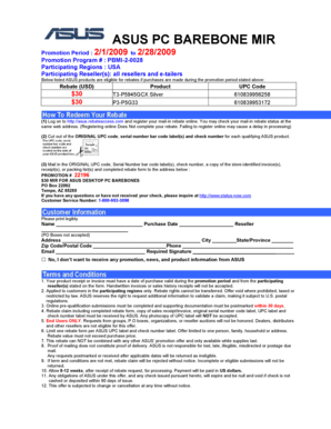 ASUS Mail-In Rebate Form