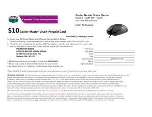 Cooler Master Storm Recon Mail-In Rebate Form