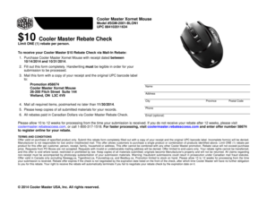 Cooler Master Xornet Mouse Rebate Form