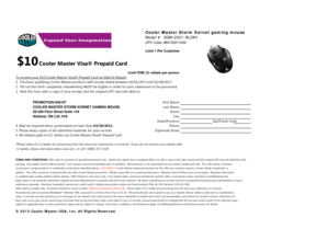 Cooler Master Storm Xornet Mouse Rebate Form