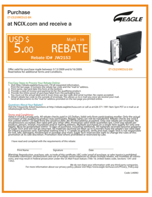 Eagle Tech Mail-in Rebate Form