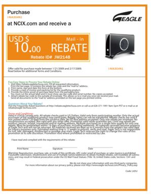 Eagle Tech Mail-in Rebate Form